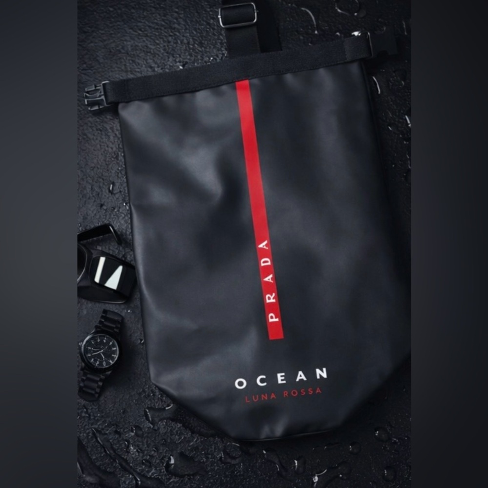 PRADA Luna Rossa Ocean Red Tab Navy Sling Bag Backpack GWP VIP New With Out Tags